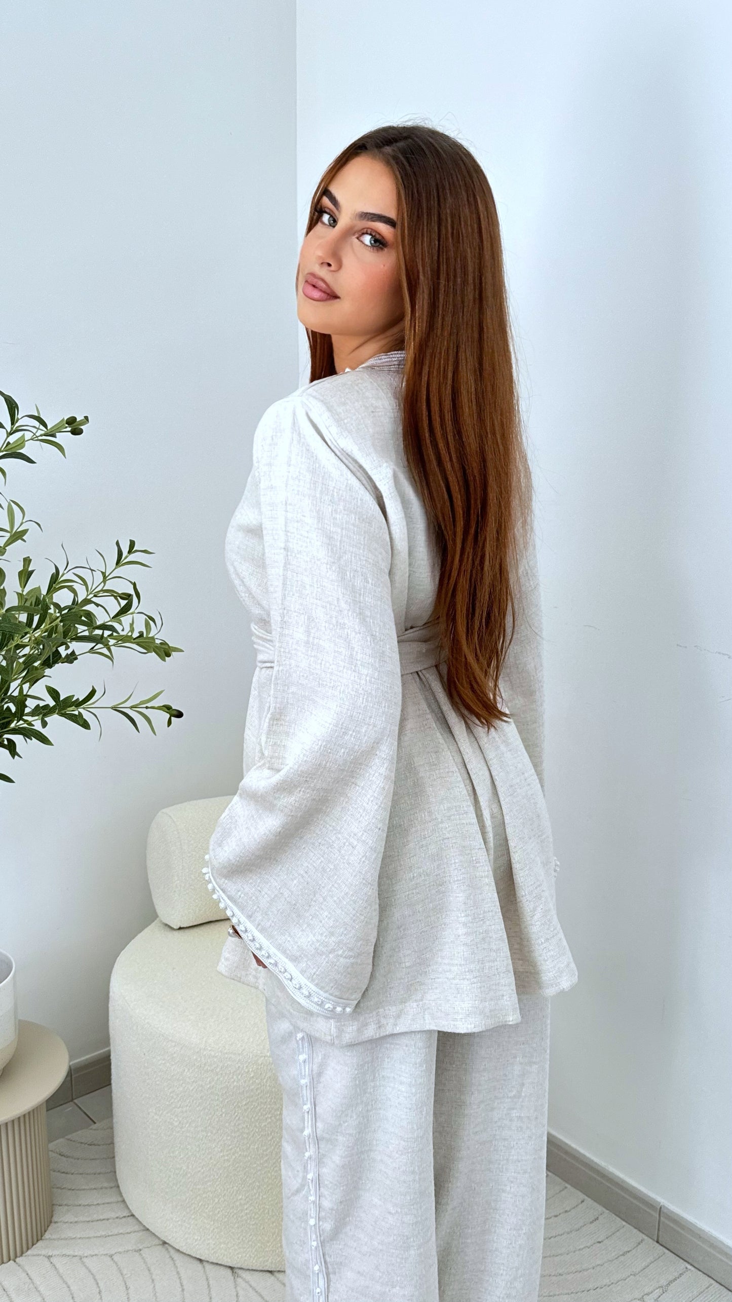 Ensemble en lin Malek - blanc