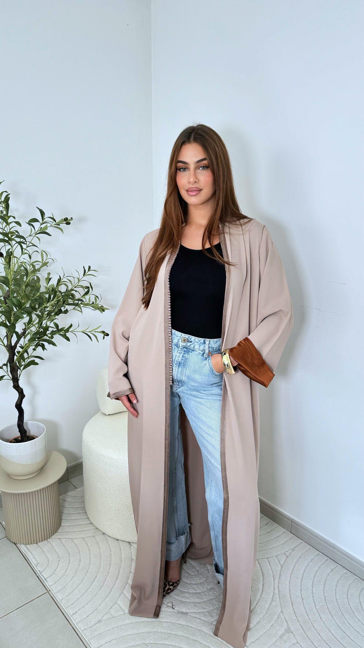 Kimono Minaa - Beige et Marron