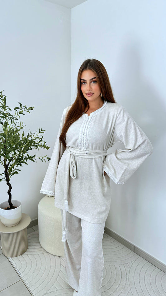Ensemble en lin Malek - blanc